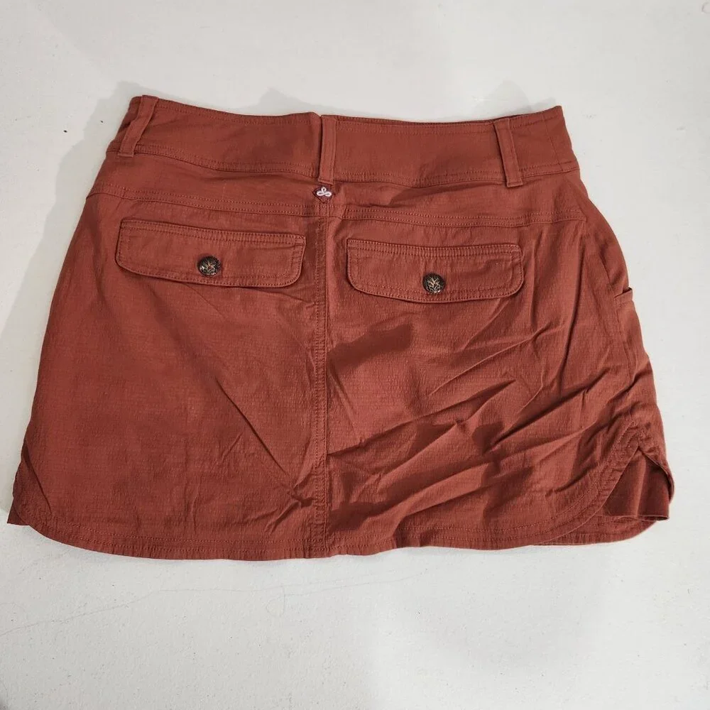 Prana Womens Rust Orange Button Closure Skort Size 2 Lightweight Cotton Skort - Picture 2 of 11